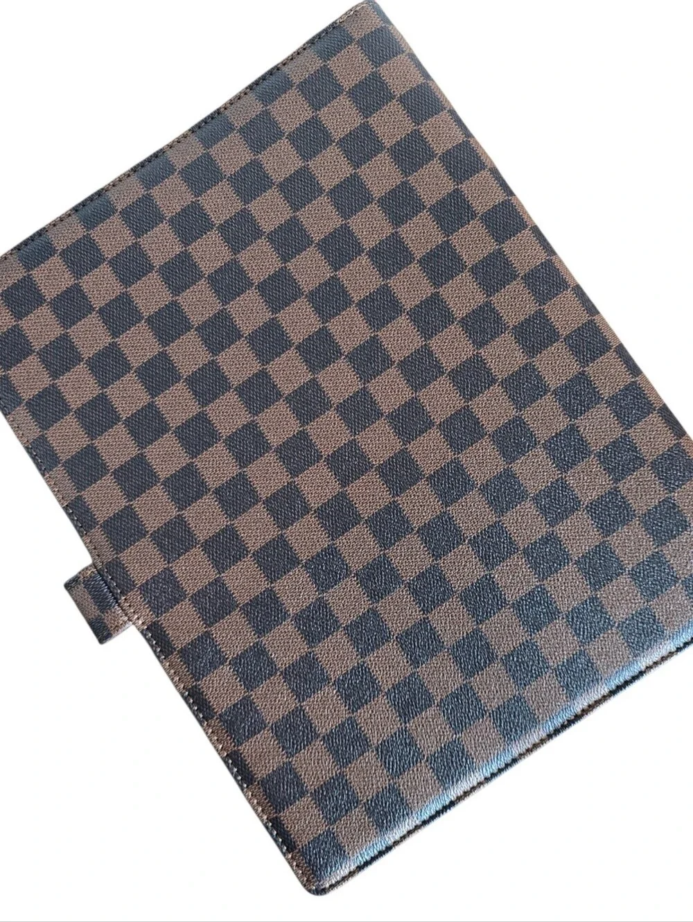 Brown Checkered Designer Notebook Organizer Folio Folder Monogram Planner